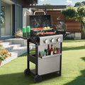 3-Burner Propane Gas BBQ Grill, 25,650 BTU Output, Wire Enamel Cooking Grids, Foldable Side Table, Stainless Steel Outdoor Grill for Patio and Backyard