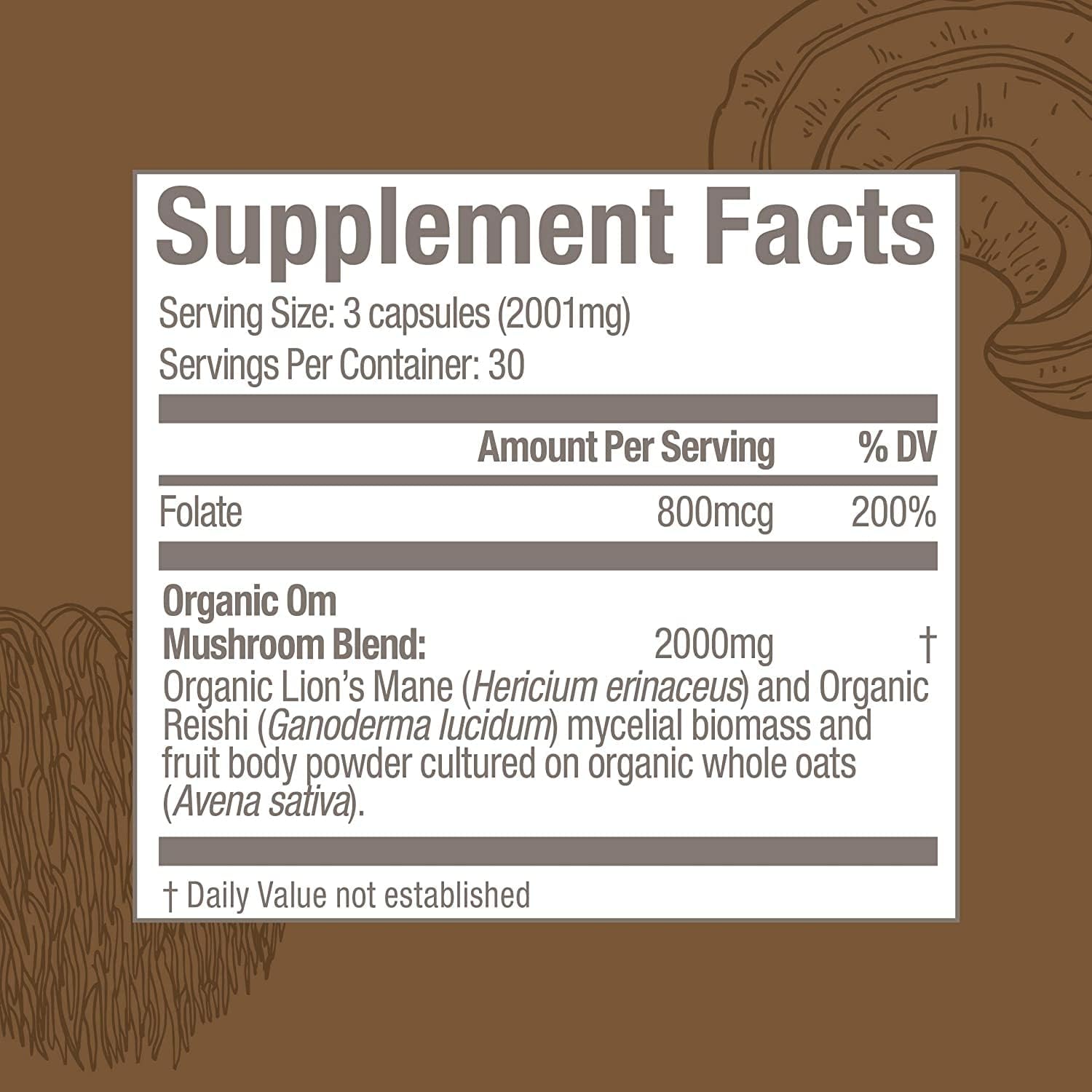 Om Mushroom Superfood Brain Fuel Capsules, 90 ct - Lion's Mane & Reishi (Packaging May Vary)