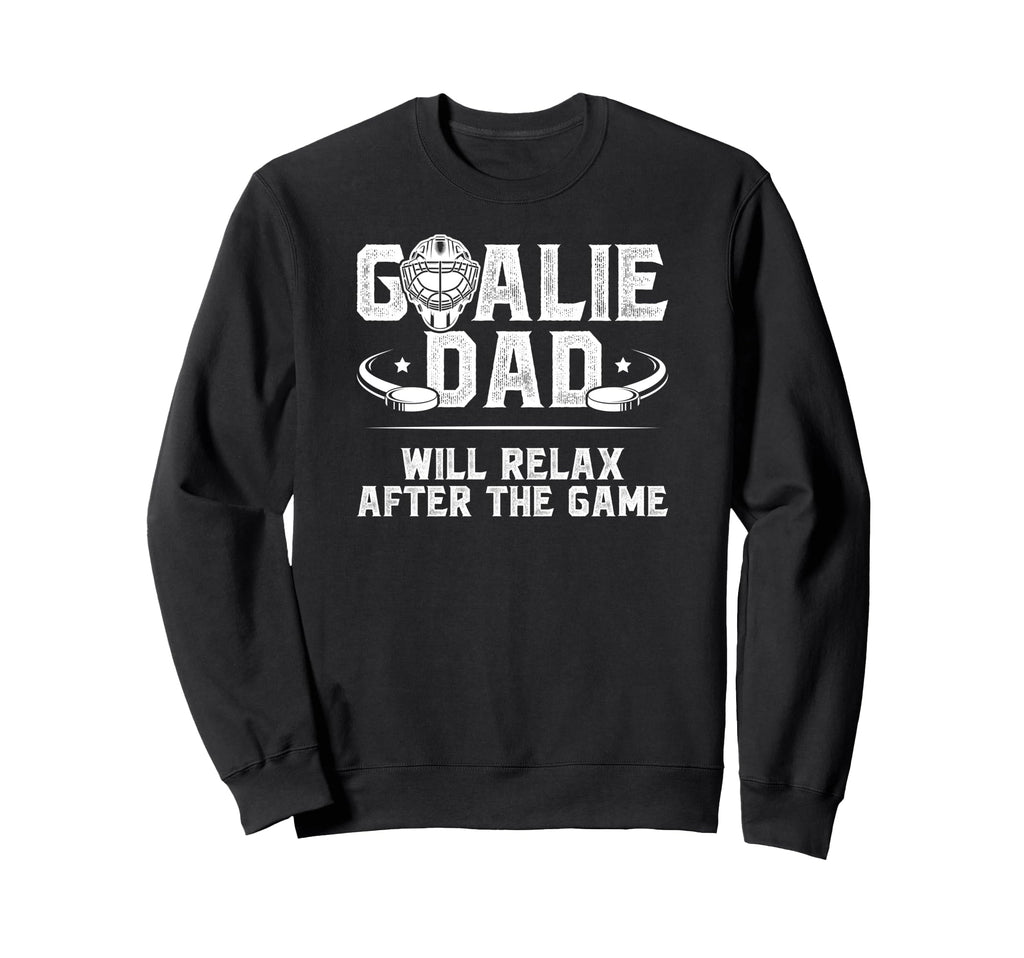 Funny Hockey Goalie Dad Ice Sweatshirt - Minimalist Print for Adults