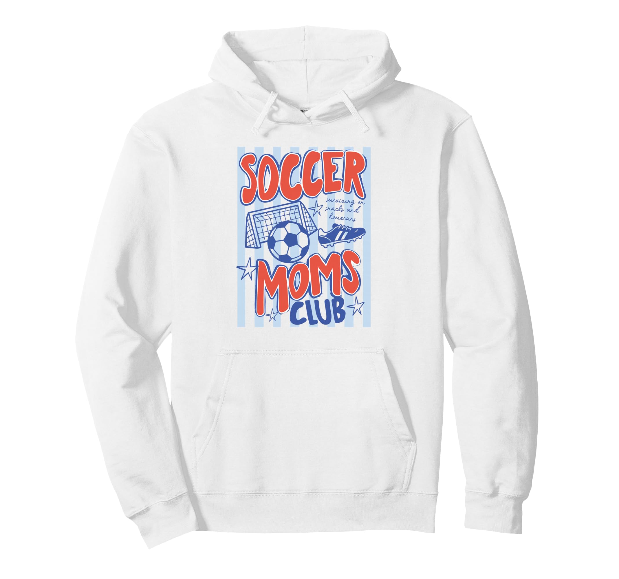 Striped Soccer Moms Club Surviving Hoodie - Aesthetic Graphic for Adults