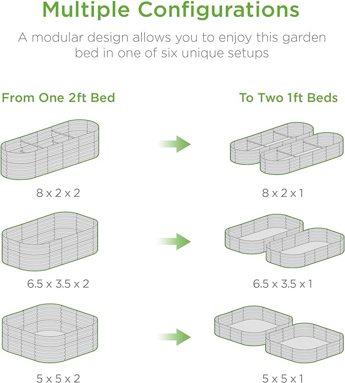 Best Choice Products 8x2x2ft Metal Raised Garden Bed, Oval Outdoor Deep Root Planter Box for Vegetables, Herbs w/ 4 Support Bars, 215 Gal Capacity - Beige