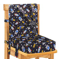 Toddler Booster Seat for Dining Table, Adjustable Safety Buckle Child Booster Seat with Backrest, PU Waterproof Easy Cleaning Portable Booster Cushion (Black)