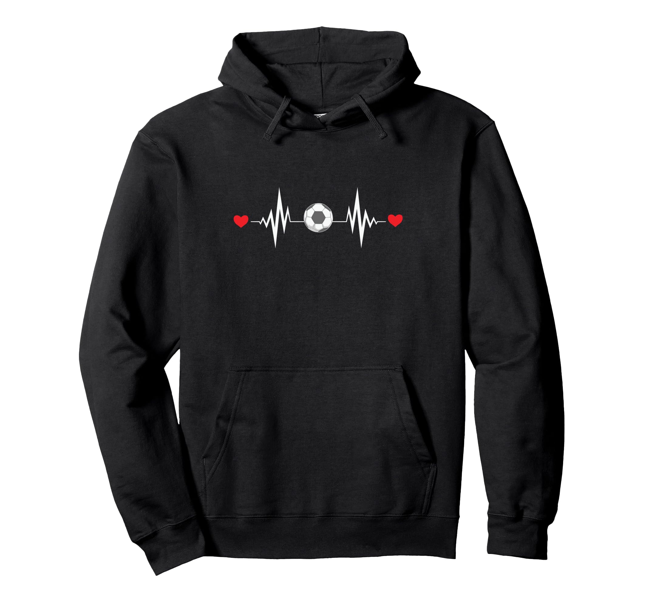 Heartbeat Soccer Sports Player Goal Hoodie - Custom Art Print Unisex