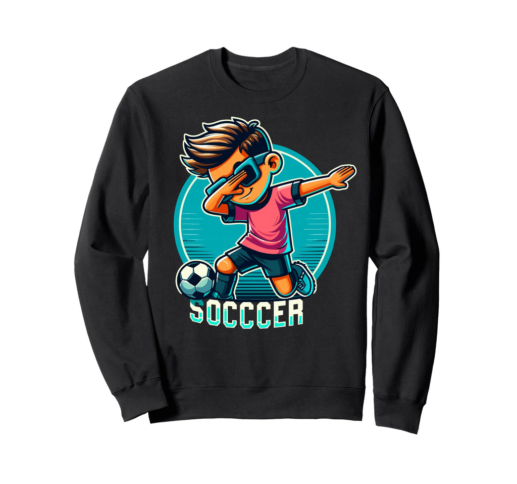 Funny Dabbing Dab Soccer Player Sweatshirt - Fun Novelty Design Unisex
