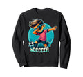 Funny Dabbing Dab Soccer Player Sweatshirt - Fun Novelty Design Unisex