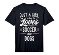 Just Who Loves Soccer And Dogs Gift T-Shirt - Graphic Print Men Women