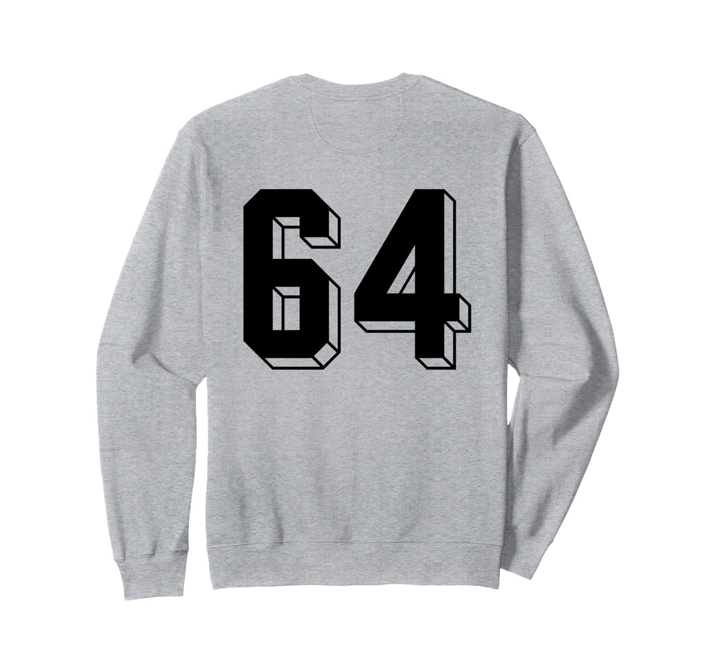 Number 64 Backside 80S 90S Team Jersey Sweatshirt - Novelty Apparel Unisex