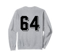 Number 64 Backside 80S 90S Team Jersey Sweatshirt - Novelty Apparel Unisex