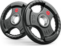 GIKPAL 2-inch Rubber Olympic Grip Weight Plates for Strength Training, Weightlifting in Home & Gym, Barbell Weights Plates Set (2.5/5/10/25/35/45 LB)