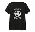 Lorain Soccer Distressed 90S Tri Blend T-Shirt - Graphic Print for Adults