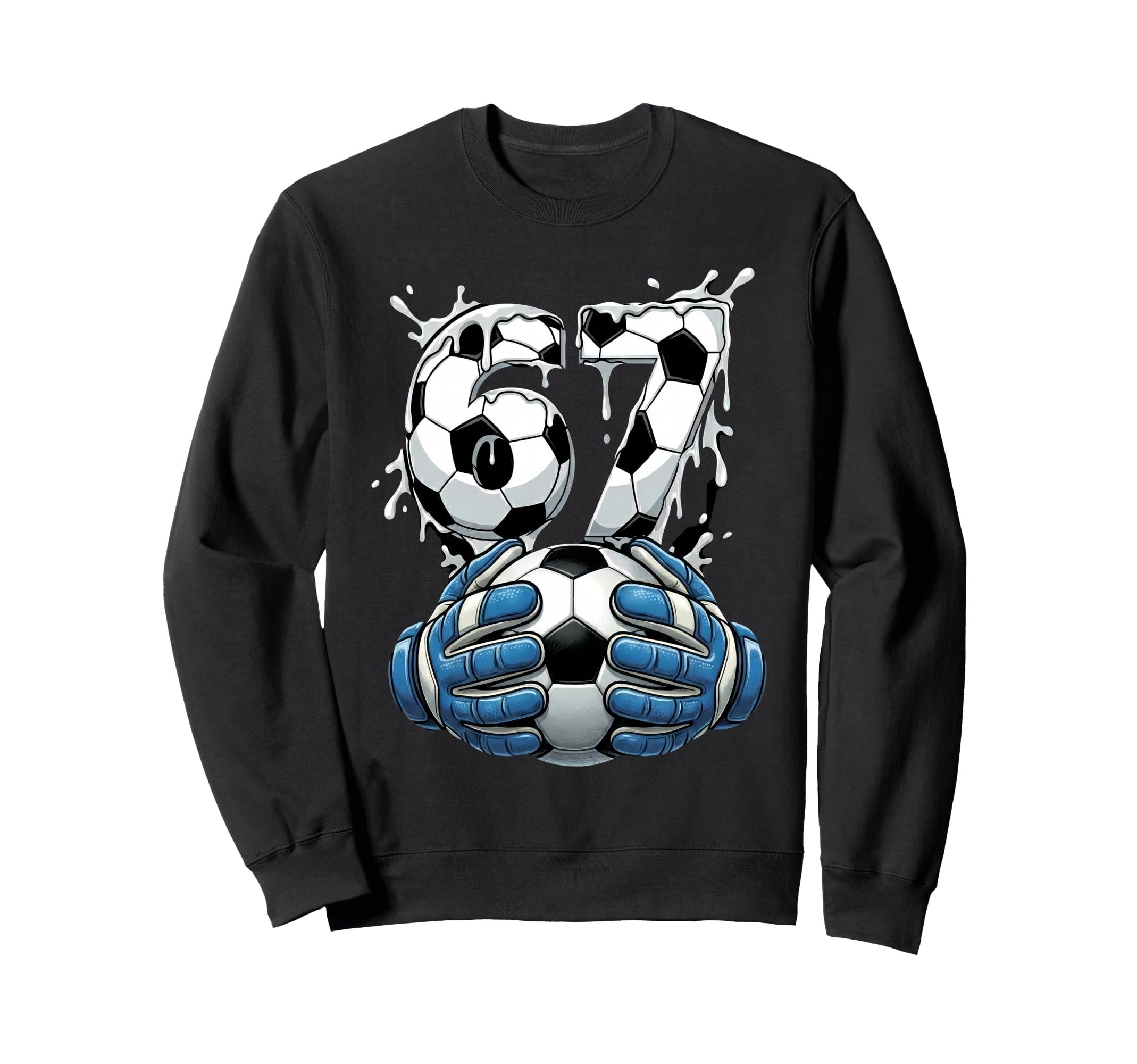 Soccer Drip Number 67 Soccer Sweatshirt - Graphic Print Men Women