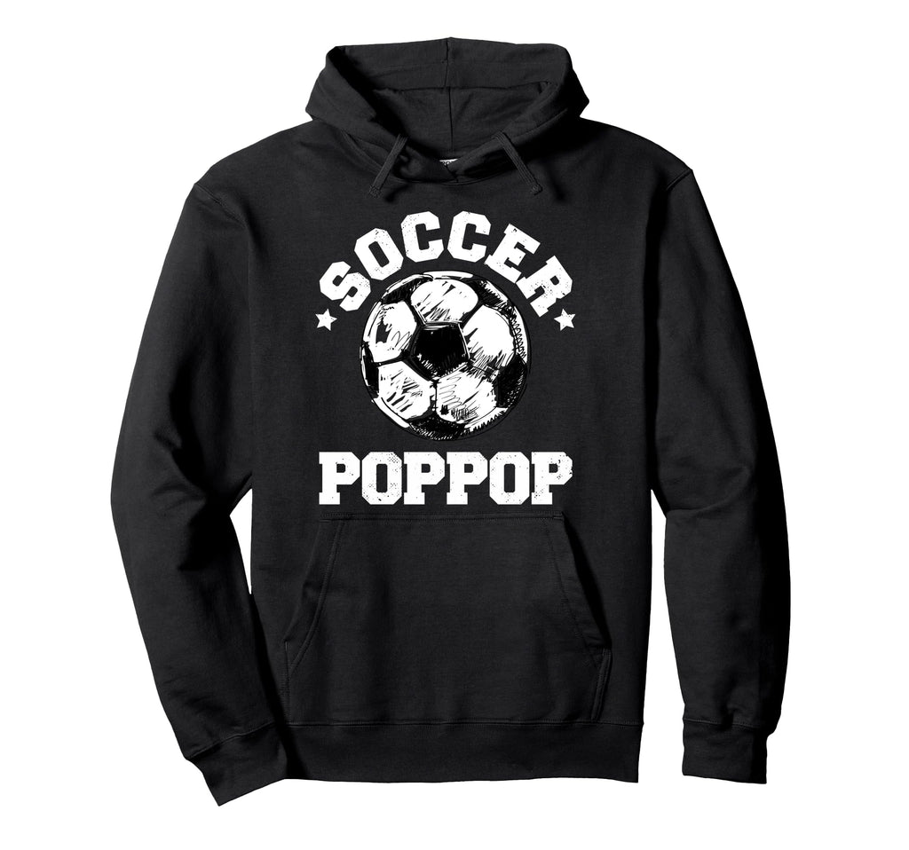 Soccer Poppop Soccer Ball Distressed Hoodie - Novelty Apparel for Adults