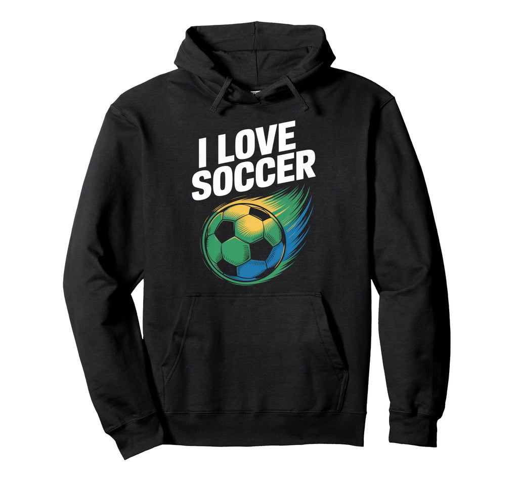 I Love Soccer Vibrant Ball Art Hoodie - Unique Graphic for Adults