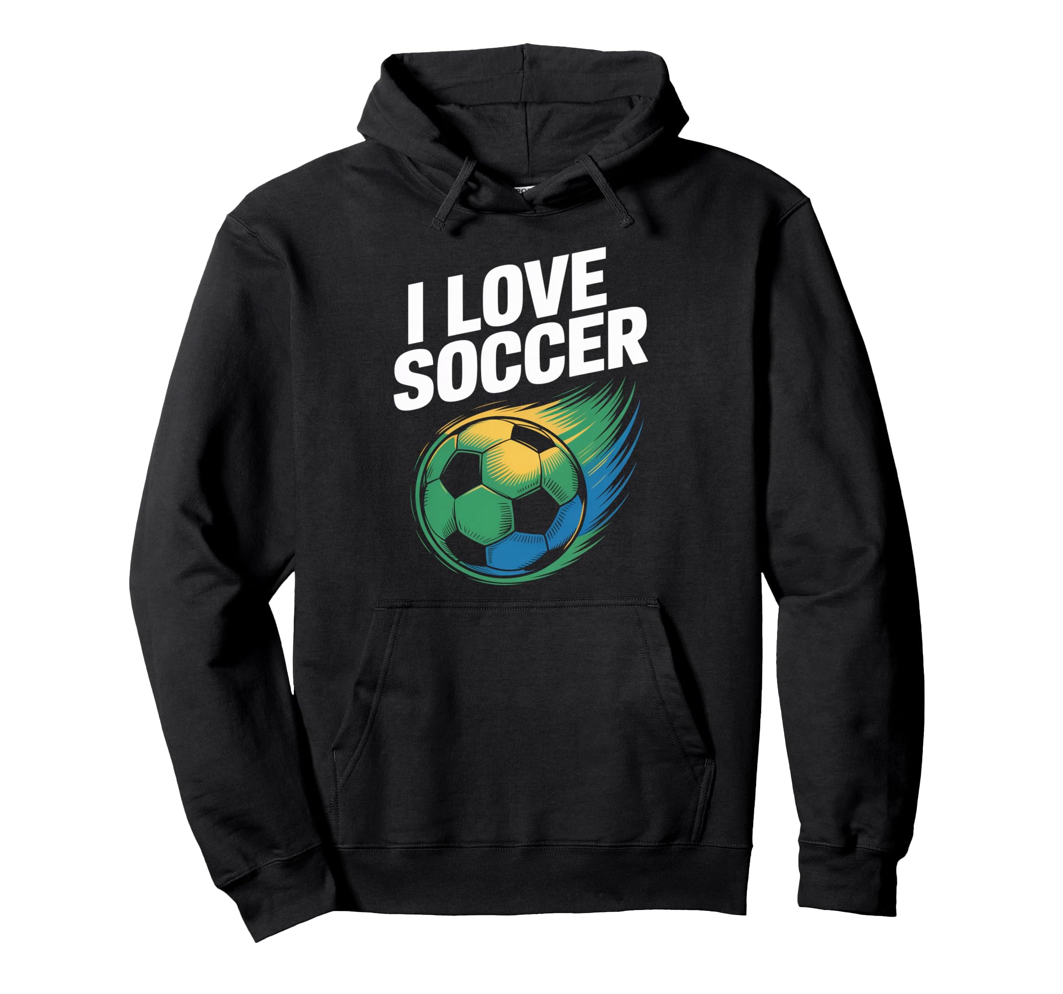 I Love Soccer Vibrant Ball Art Hoodie - Unique Graphic for Adults