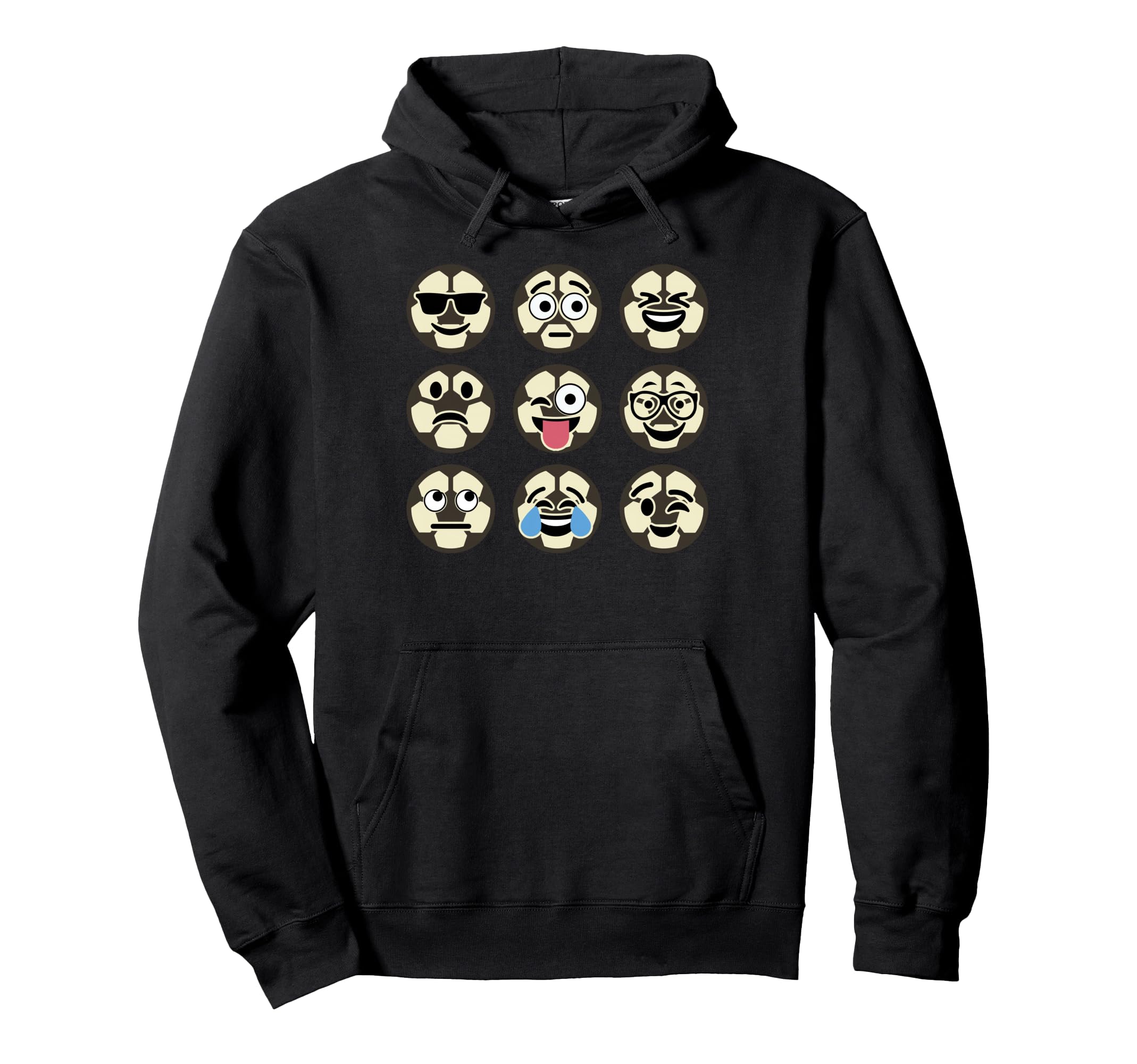 Funny Sports Soccer Emoticon Hoodie - Fun Novelty Design Men Women