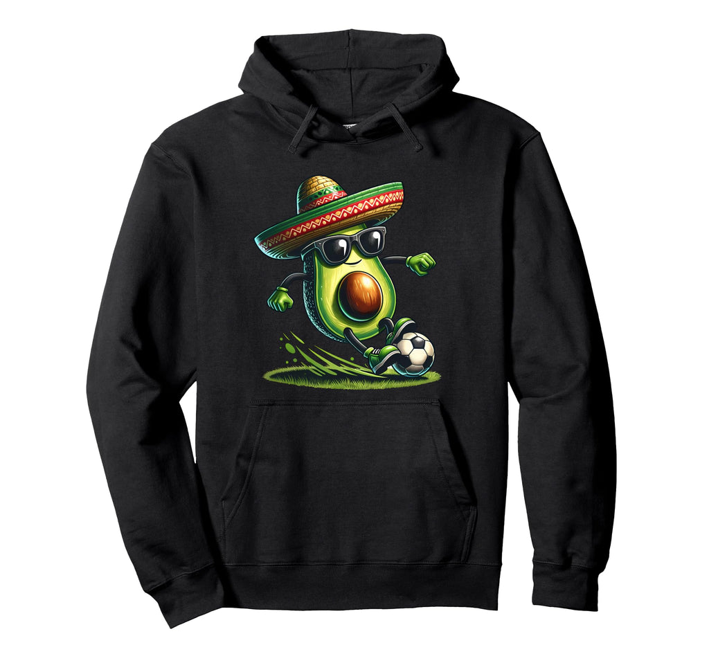 Funny Avocado Playing Soccer Cinco De Hoodie - Fun Novelty Design Unisex