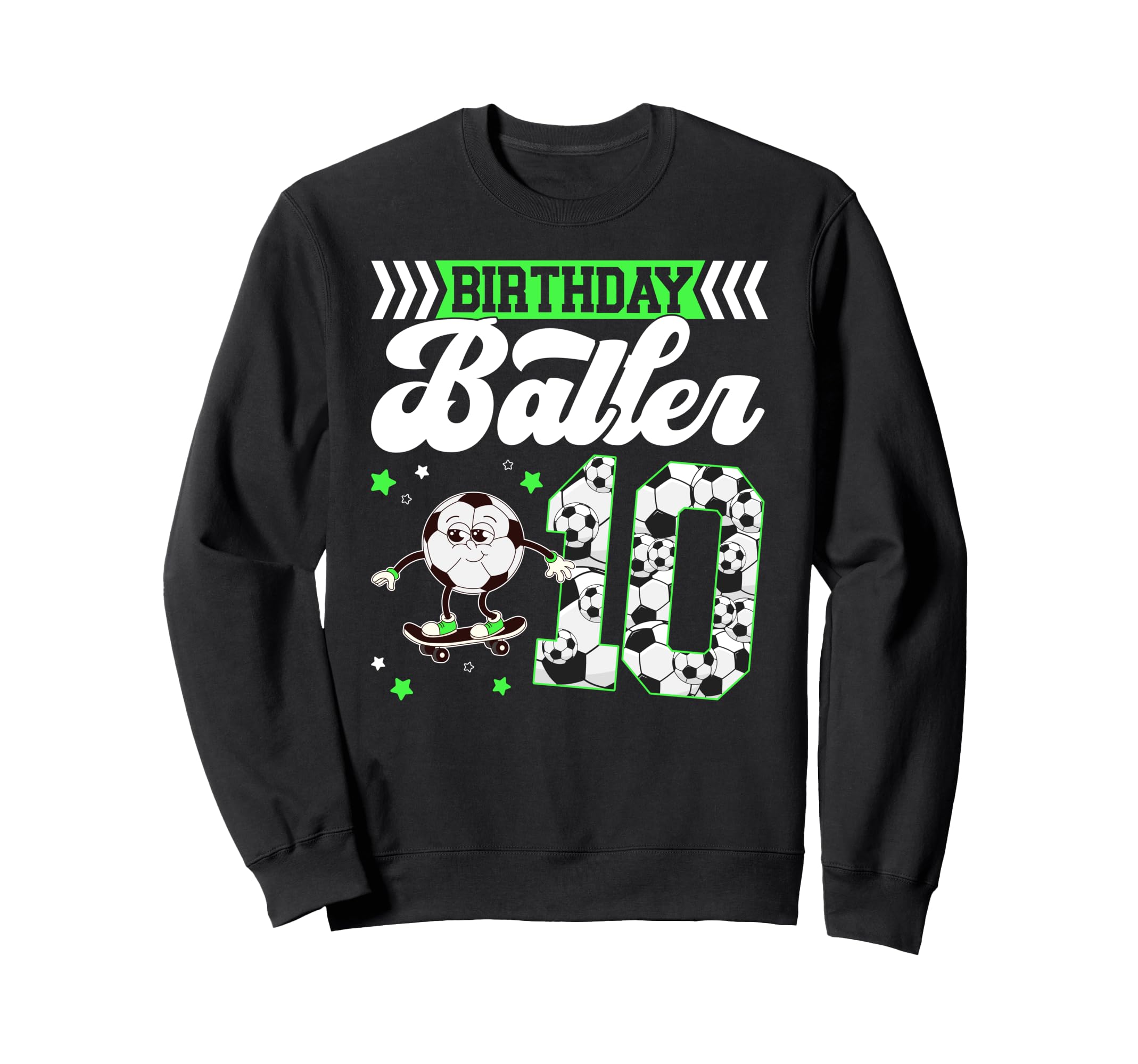 10Th Soccer Birthday Party Ten Sweatshirt - Aesthetic Graphic for Adults