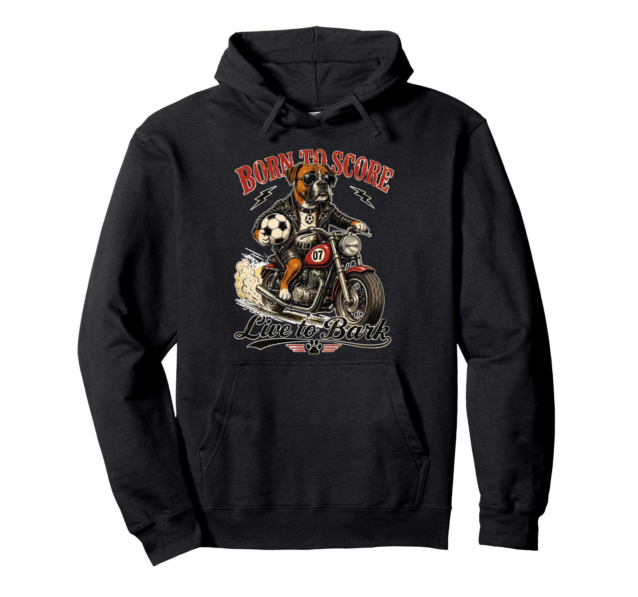 Boxer Motorbike Love Footbal Hoodie - Casual Everyday Wear for Adults