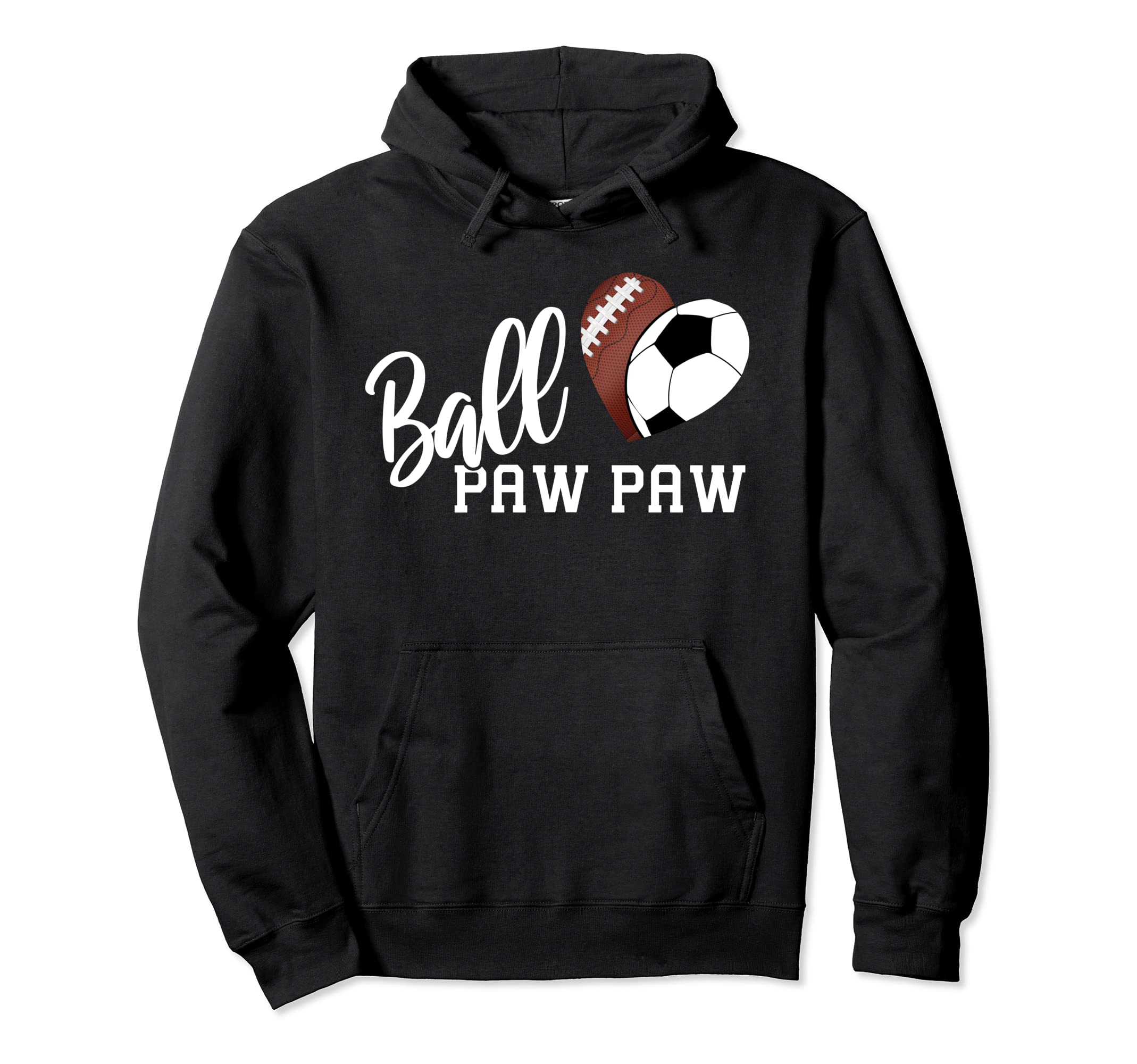 Ball Paw Paw Heart Funny Football Soccer Hoodie - Aesthetic Graphic Unisex