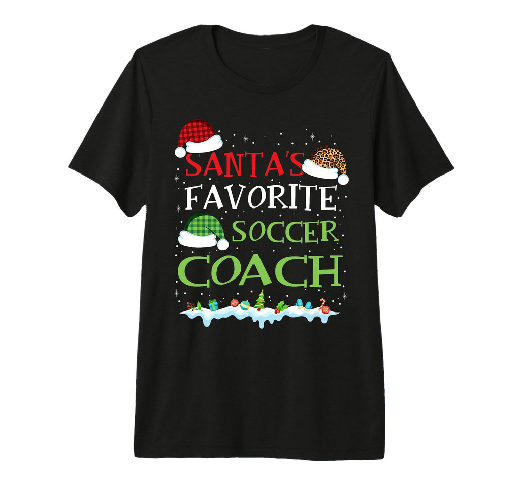 Santas Favorite Soccer Coach Fun T-Shirt - Novelty Apparel Men Women