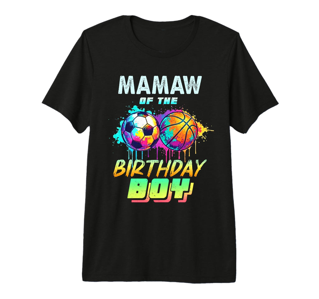 Mamaw Birthday Basketball Soccer Ball T-Shirt - Unique Graphic Men Women