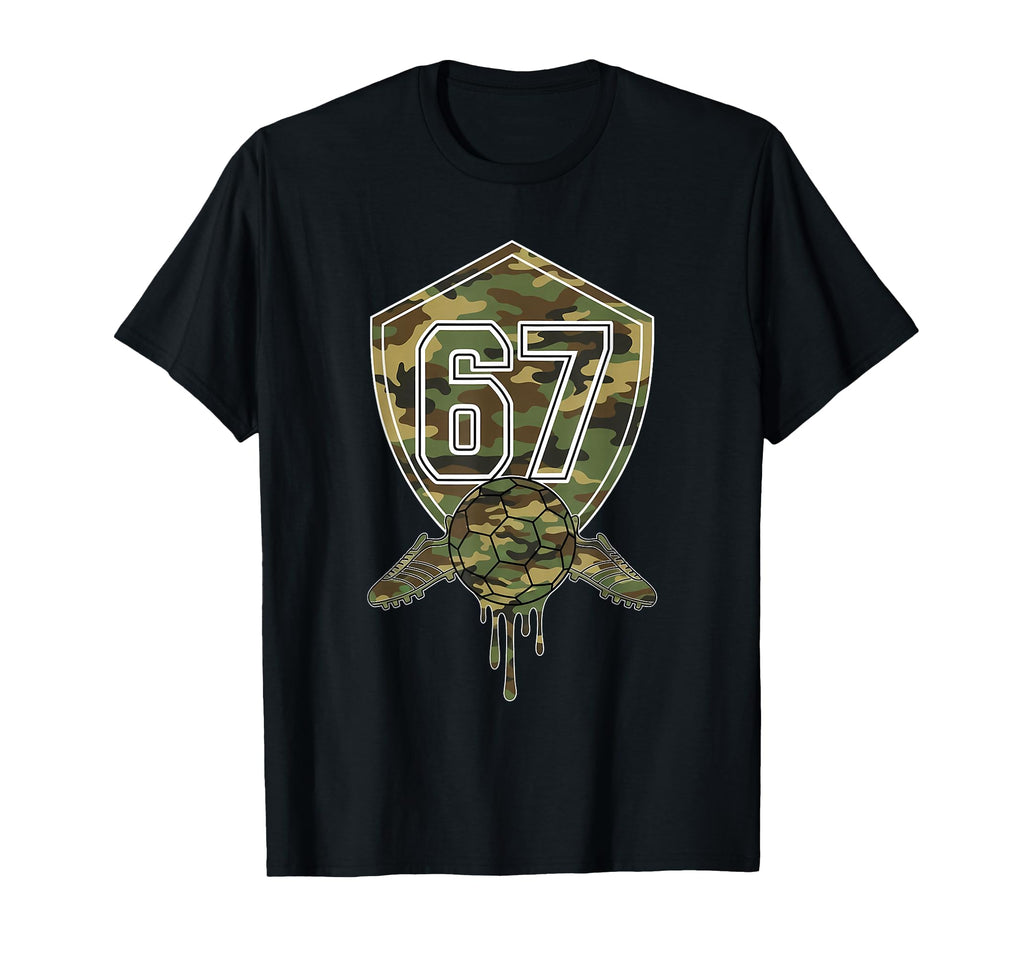 Soccer Drip Number 67 Soccer Player 67 T-Shirt - Minimalist Print Unisex
