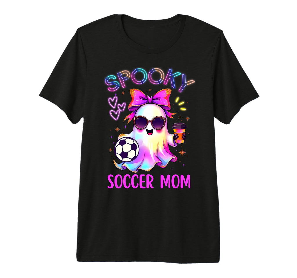 Spooky Soccer Mom Coquette Bow T-Shirt - Casual Everyday Wear Unisex