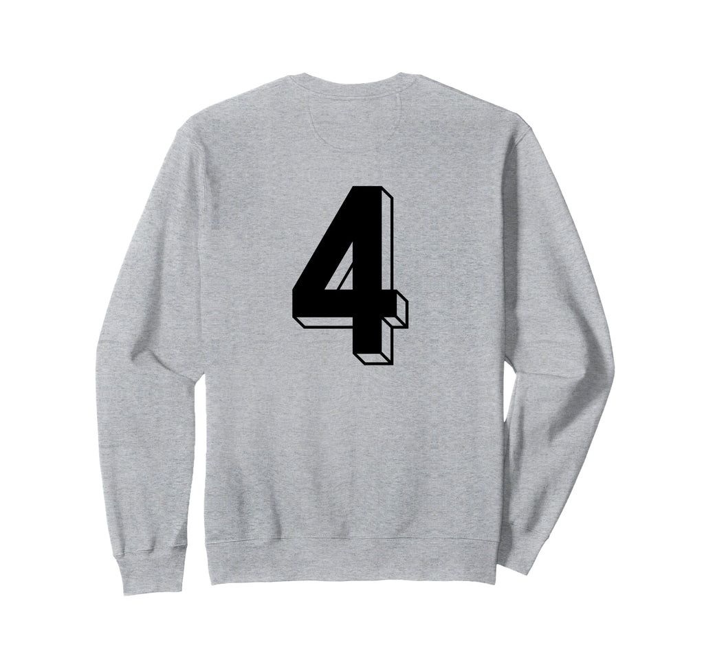 Number 4 Backside 80S 90S Team Sweatshirt - Minimalist Print for Adults