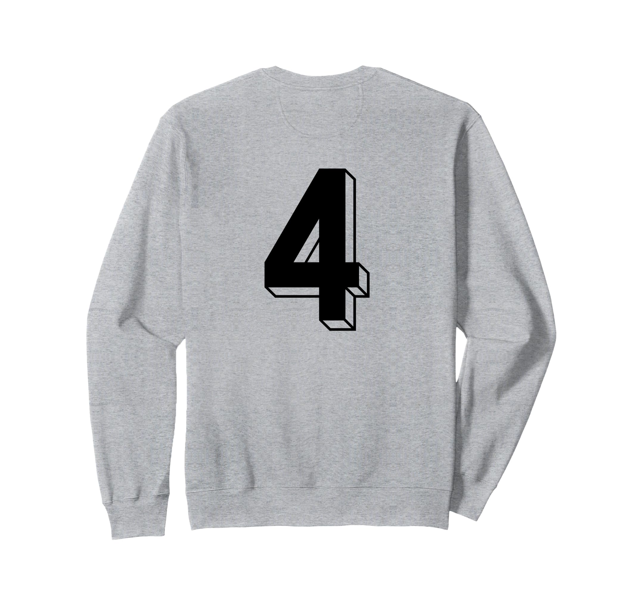 Number 4 Backside 80S 90S Team Sweatshirt - Minimalist Print for Adults