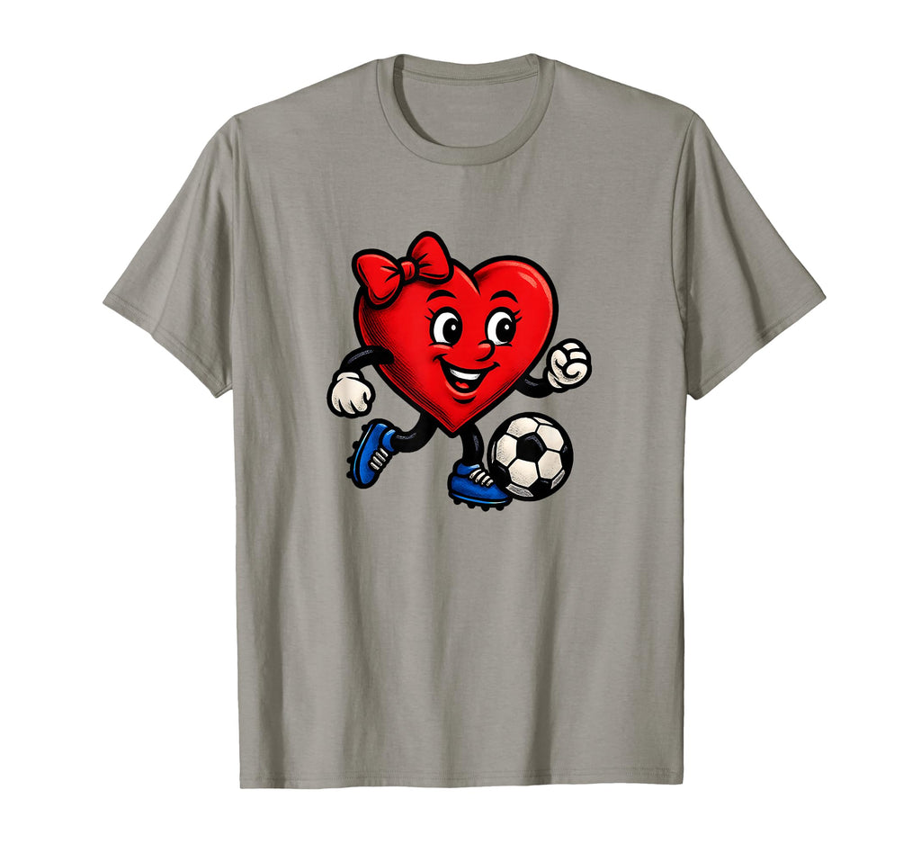 Funny Soccer Heart Coquette Bow T-Shirt - Trendy Graphic Men Women