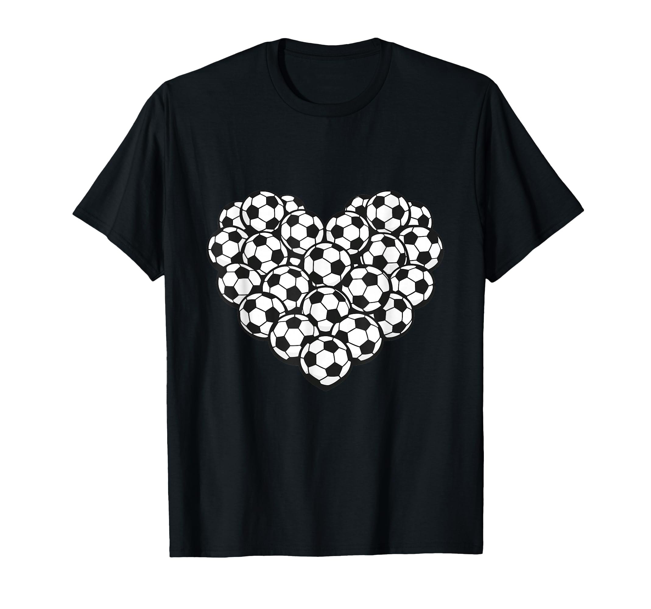 Heart Shaped Soccer Ball Artwork T-Shirt - Minimalist Print for Adults