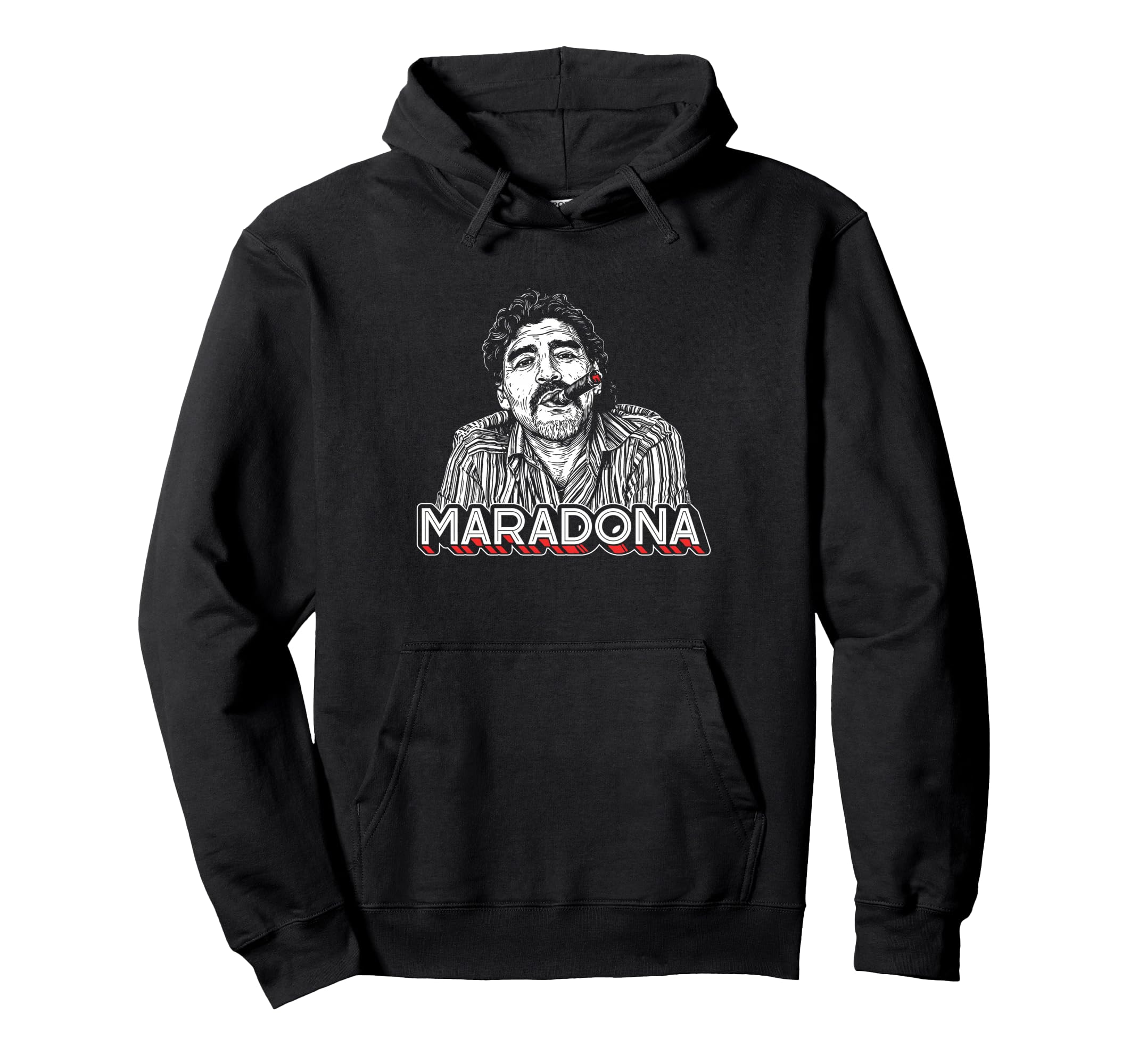 Diego Maradona Cigar Soccer Icon Hoodie - Minimalist Print Men Women