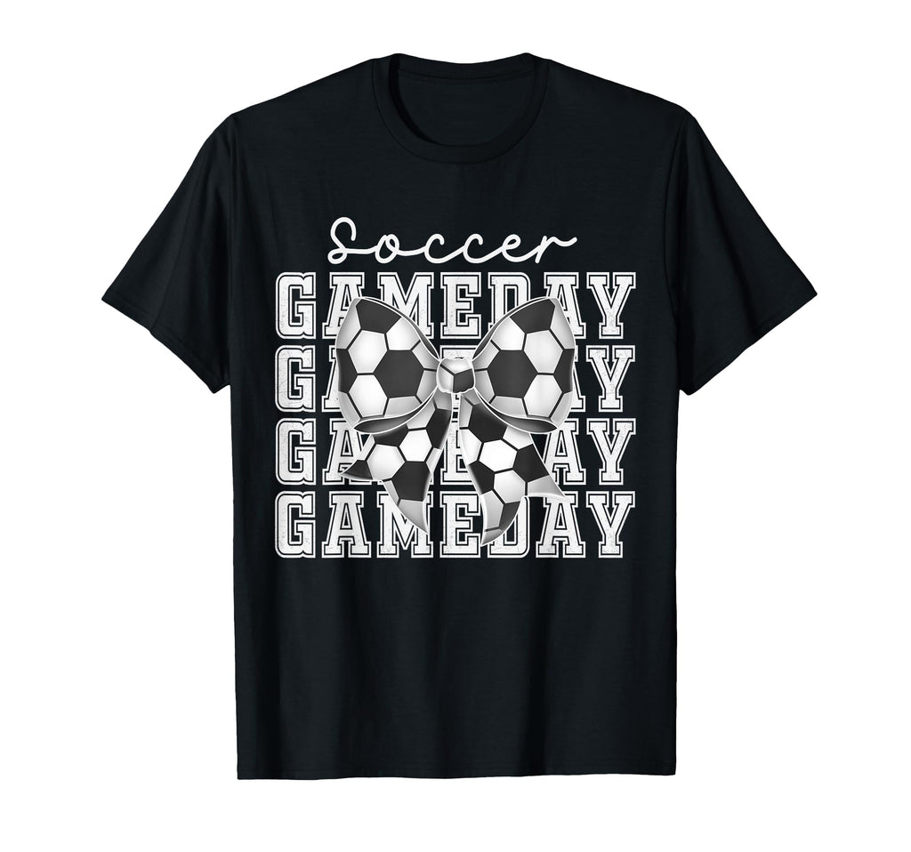 Soccer Game Day Coquette Bow Funny T-Shirt - Custom Art Print Men Women