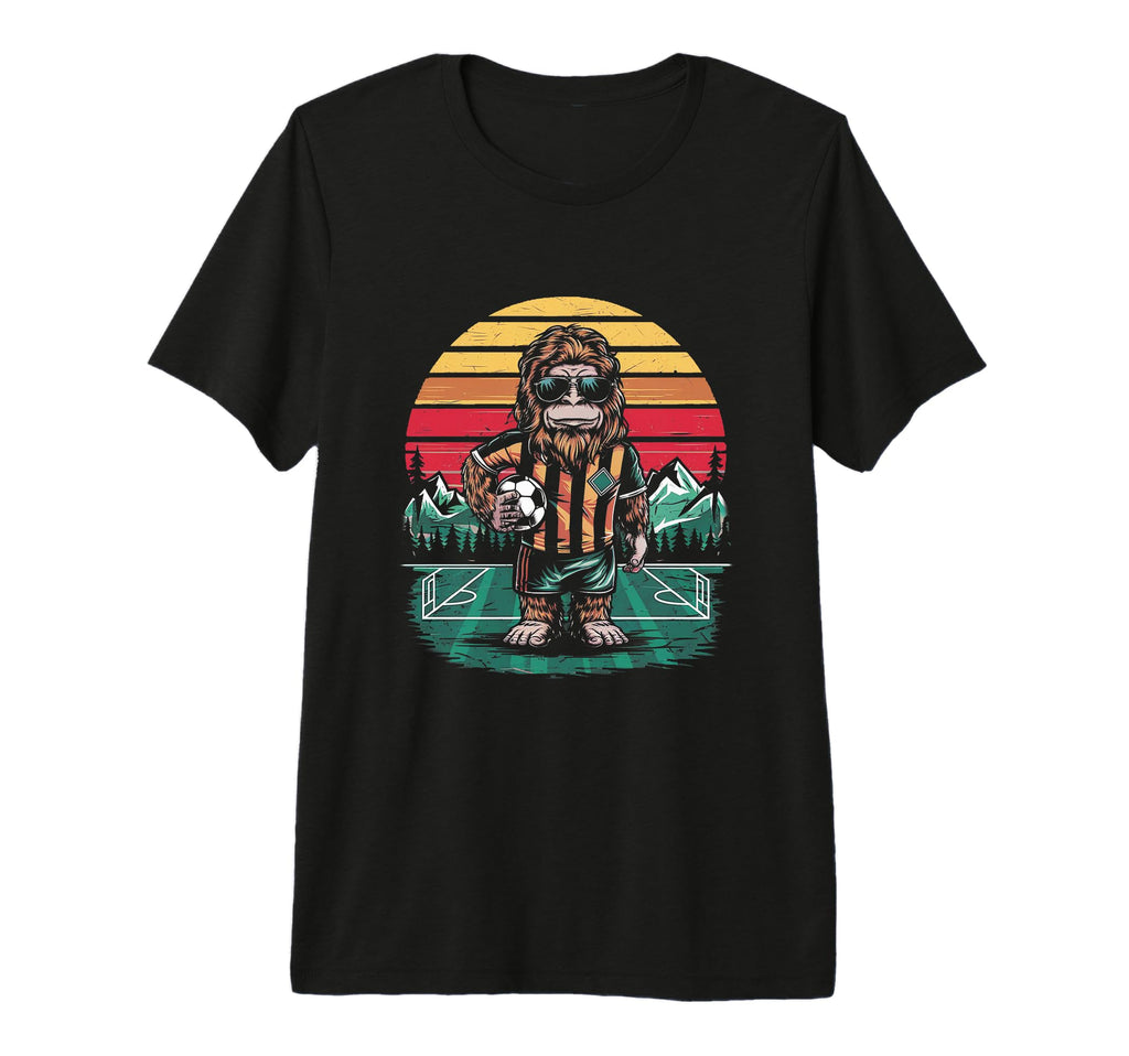 Funny Bigfoot Soccer Football Tri T-Shirt - Novelty Apparel for Adults