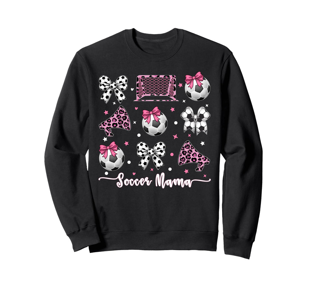 Coquette Bow Soccer Mom Mothers Sweatshirt - Aesthetic Graphic for Adults