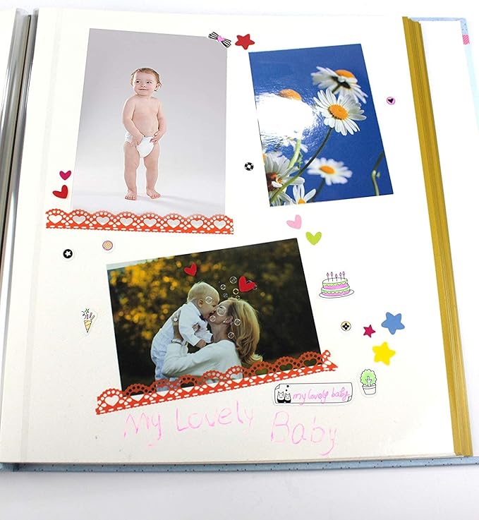 Magnetic Self-Stick Page Photo Album, Family Album, Leather Cover, Hand Made DIY Albums Holds 3x5, 4x6, 5x7, 6x8,8x10 Photos (Wine Red, Large)