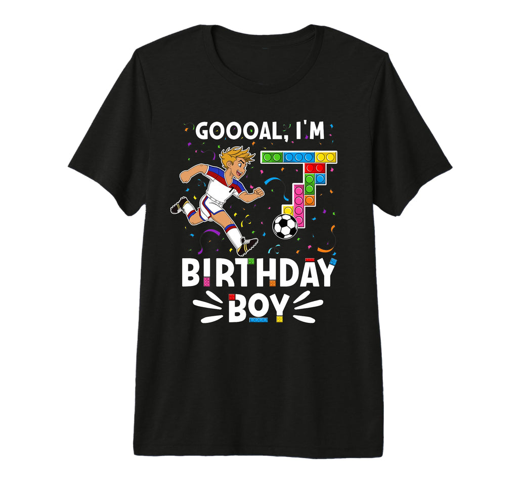 Goooal Im 7 I Building Blocks I 7Th T-Shirt - Novelty Apparel Unisex