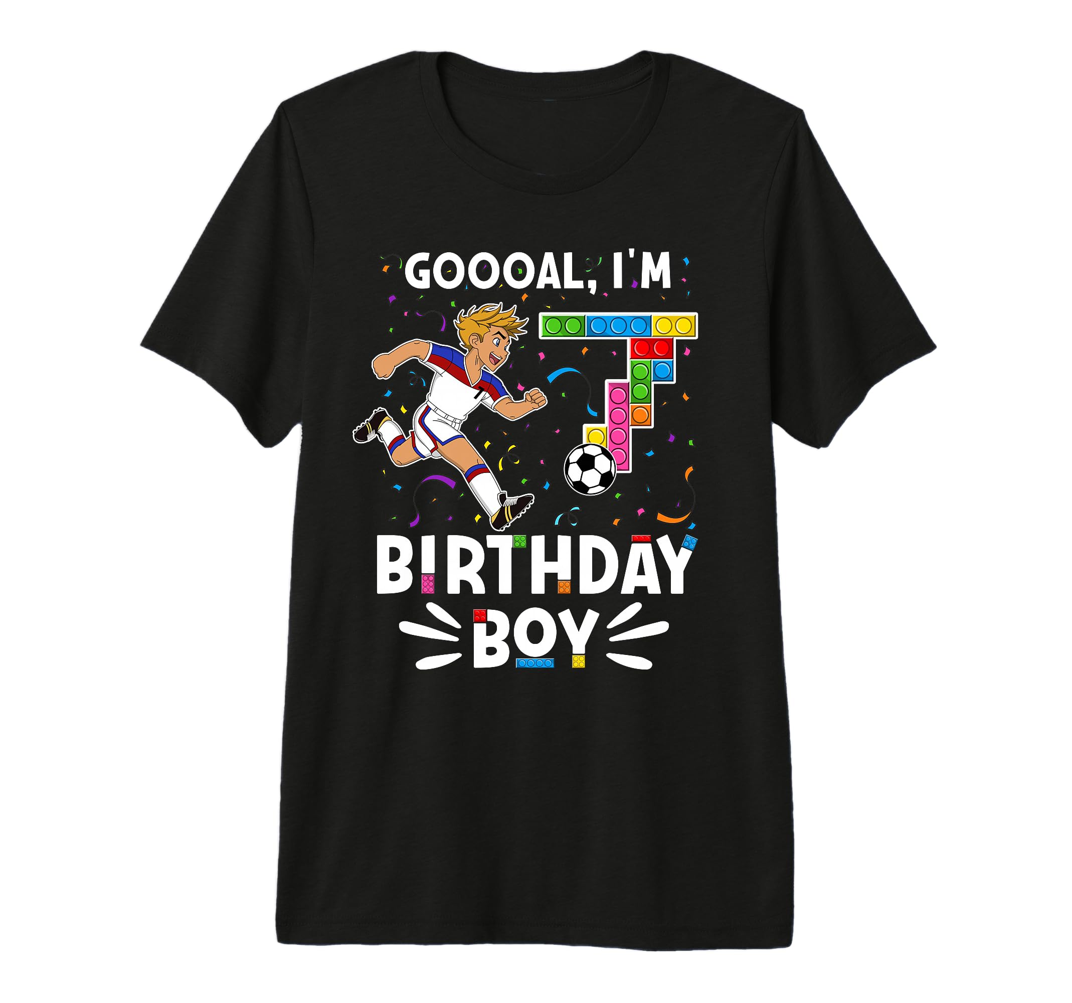 Goooal Im 7 I Building Blocks I 7Th T-Shirt - Novelty Apparel Unisex