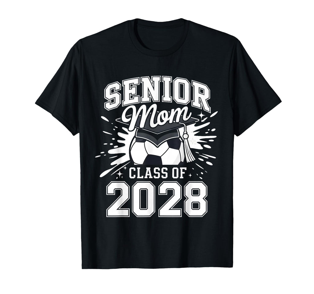 Senior Mom Class 2028 Coquette Bow Soccer T-Shirt - Graphic Print Unisex