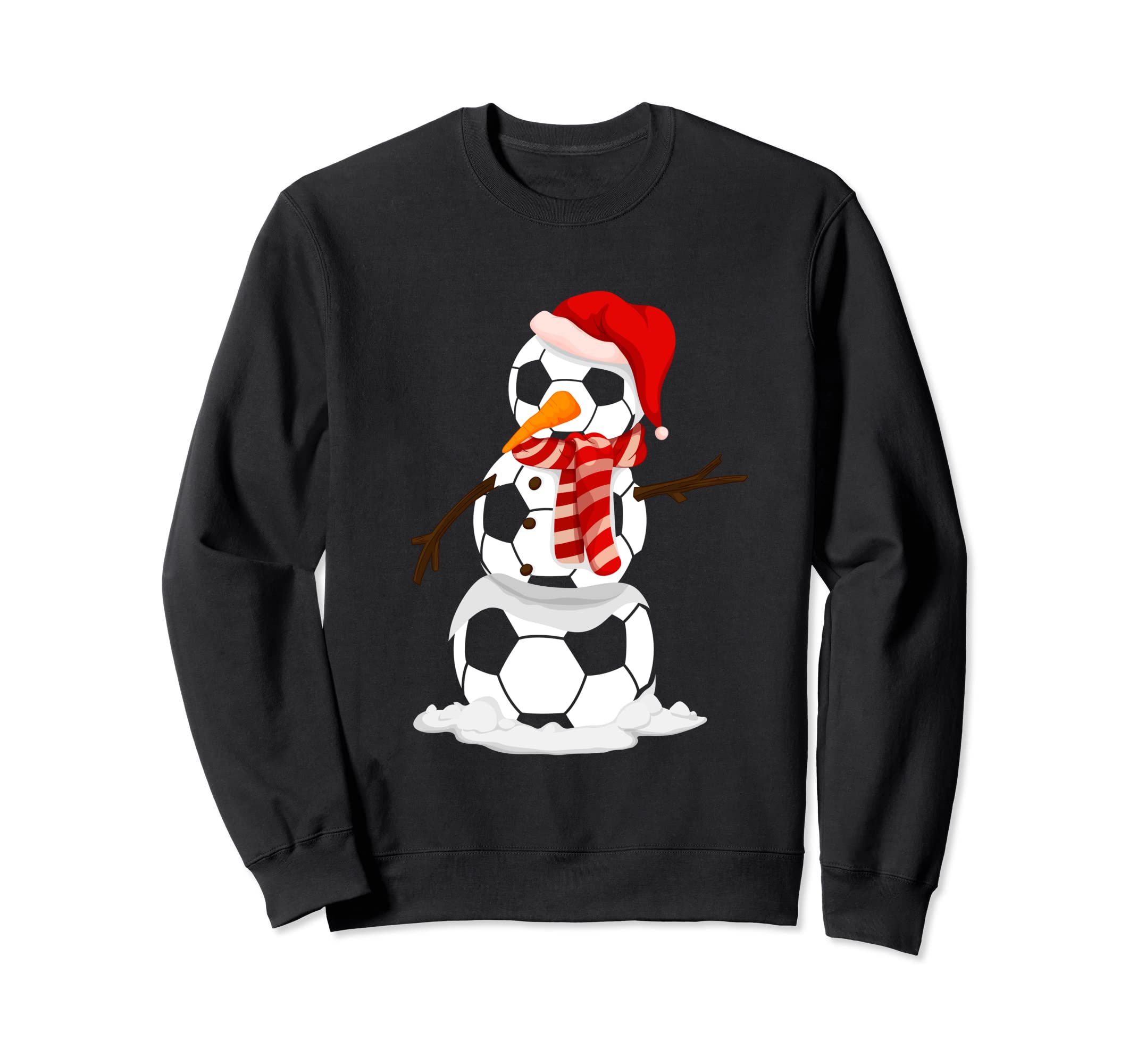 Soccer Snowman Players Fans And Sweatshirt - Graphic Print for Adults
