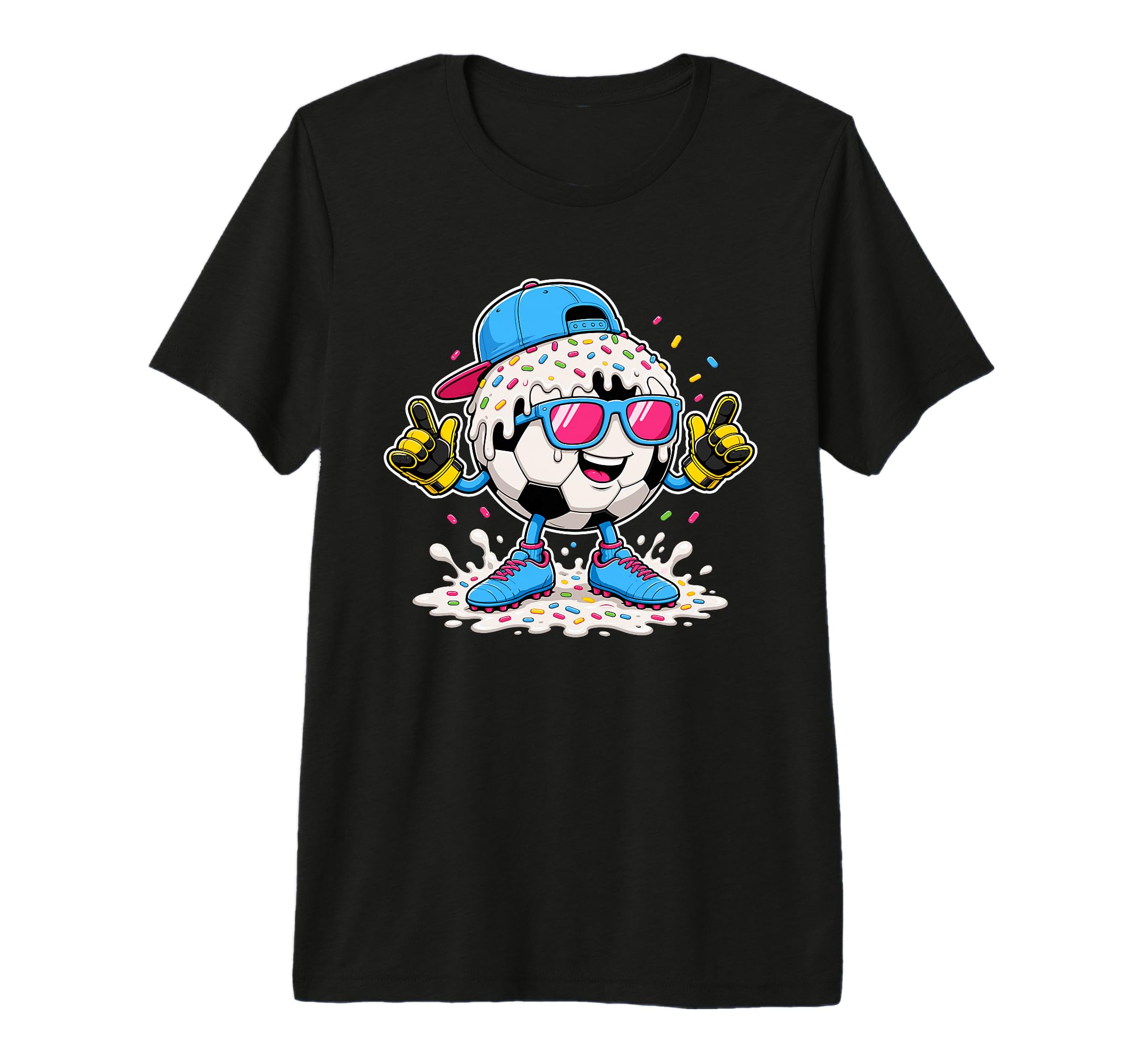 Soccer Ball Melting Ice Cream Drip T-Shirt - Minimalist Print Men Women