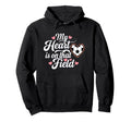 My Heart Is That Field Soccer Mom Hoodie - Fun Novelty Design for Adults
