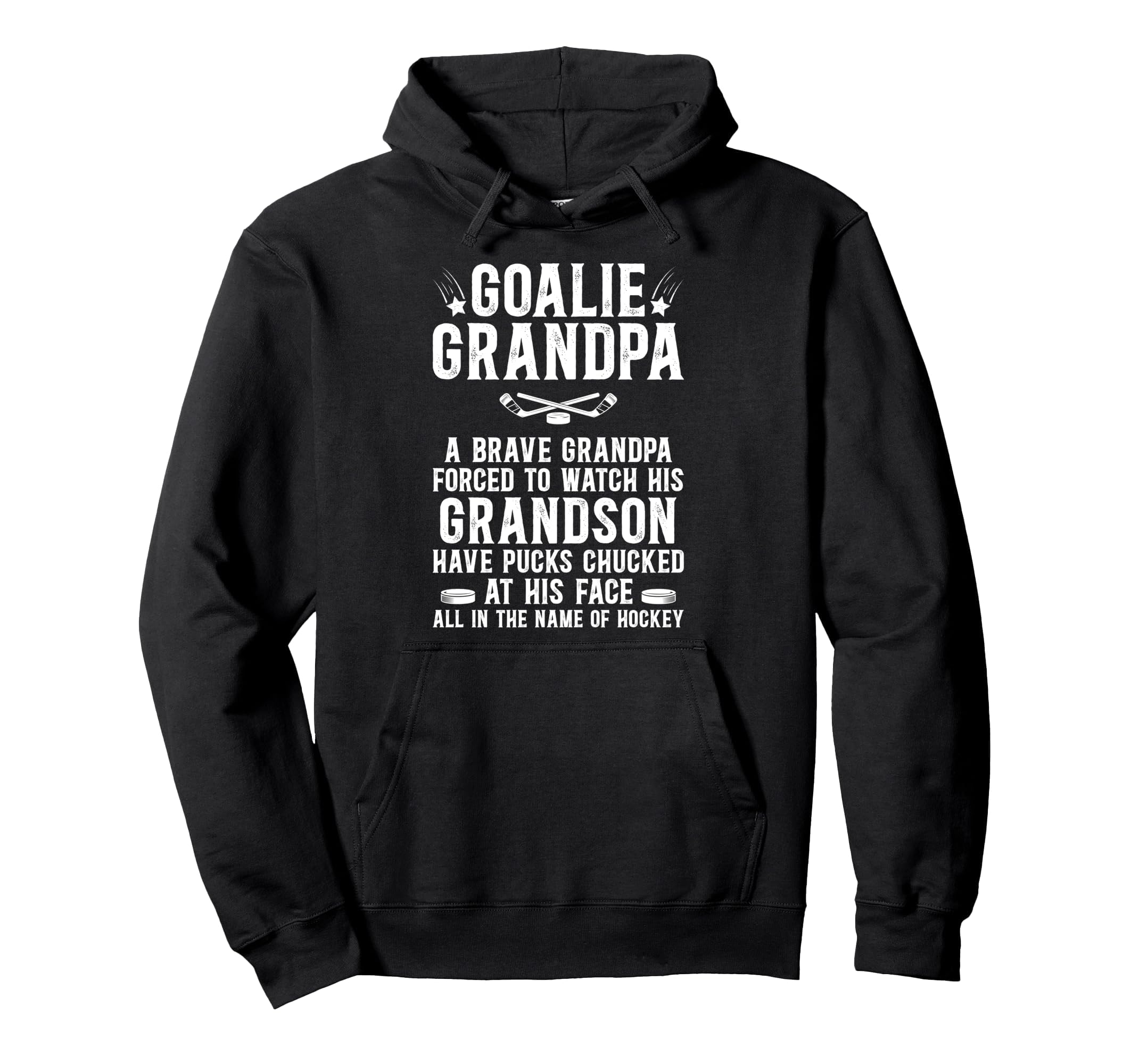 Hockey Goalie Grandpa Hockey Keeper Hoodie - Aesthetic Graphic Unisex