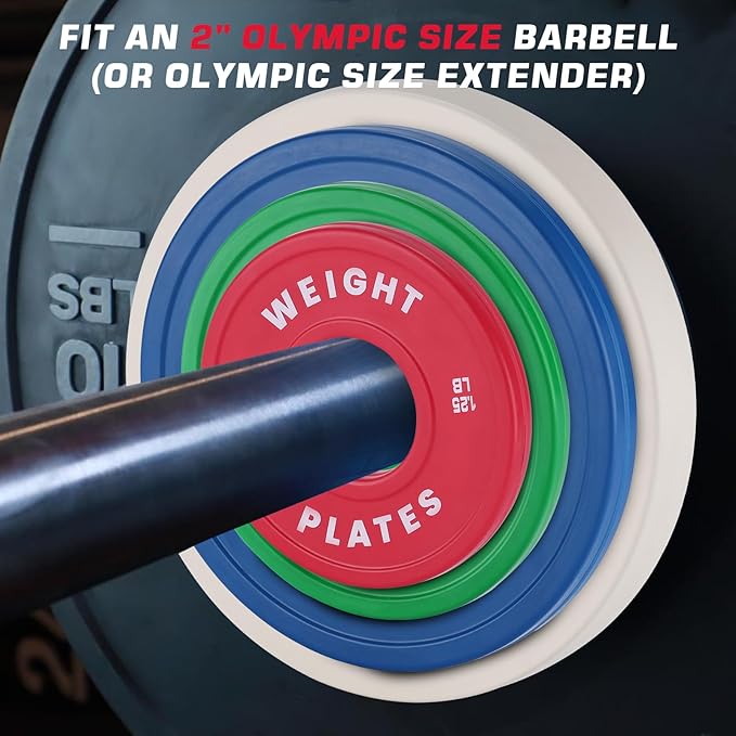 2 in Change Plates 1.25LB Pairs 2.5LB Pairs 5LB Pairs 10LB Pairs 17.5 LB 37.5 LB Set Fractional Weight Plates Set,Bumper plates for Gym Home,Rubber Coating & Steel