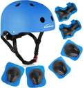 KAMUGO Kids Bike Helmet, Toddler Helmet for Ages 2-8 Boys Girls with Sports Protective Gear Set Knee Elbow Wrist Pads for Skateboard Cycling Scooter Rollerblading