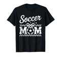 Soccer Mom Checker Pattern Ball Bow T-Shirt - Casual Everyday Wear Unisex