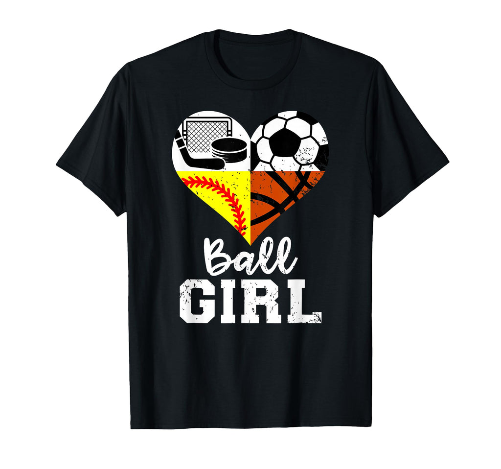 Ball Heart Soccer Softball T-Shirt - Aesthetic Graphic Men Women