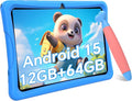 Kids Tablet 10 inch, Android 15 Tablets for Kid, Parental Control, Pre-Installed Kiddos Software & Kids Space, Includes Case & Stylus Pen, 12GB RAM 64GB ROM, 2TB Expand, HD IPS Screen(Blue)