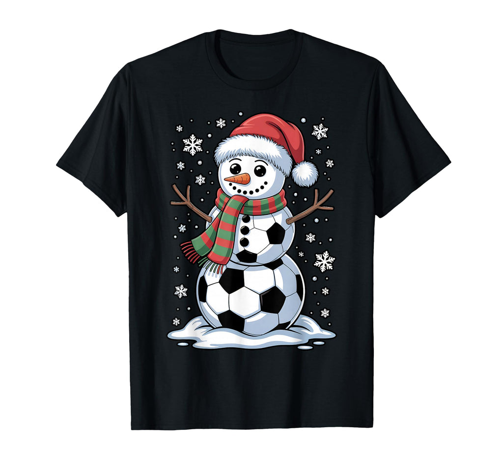 Funny Soccer Snowman Holiday Winter Vibes T-Shirt - Streetwear Style Unisex