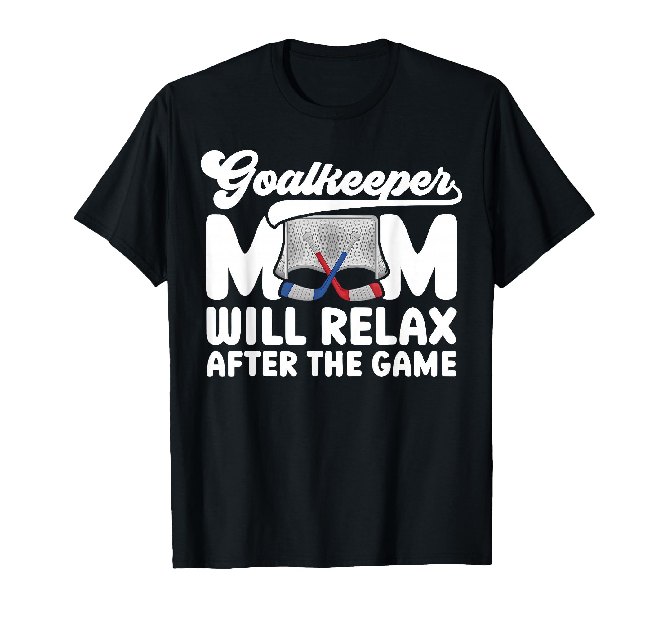 Funny Hockey Goalkeeper Mom Ice T-Shirt - Minimalist Print for Adults
